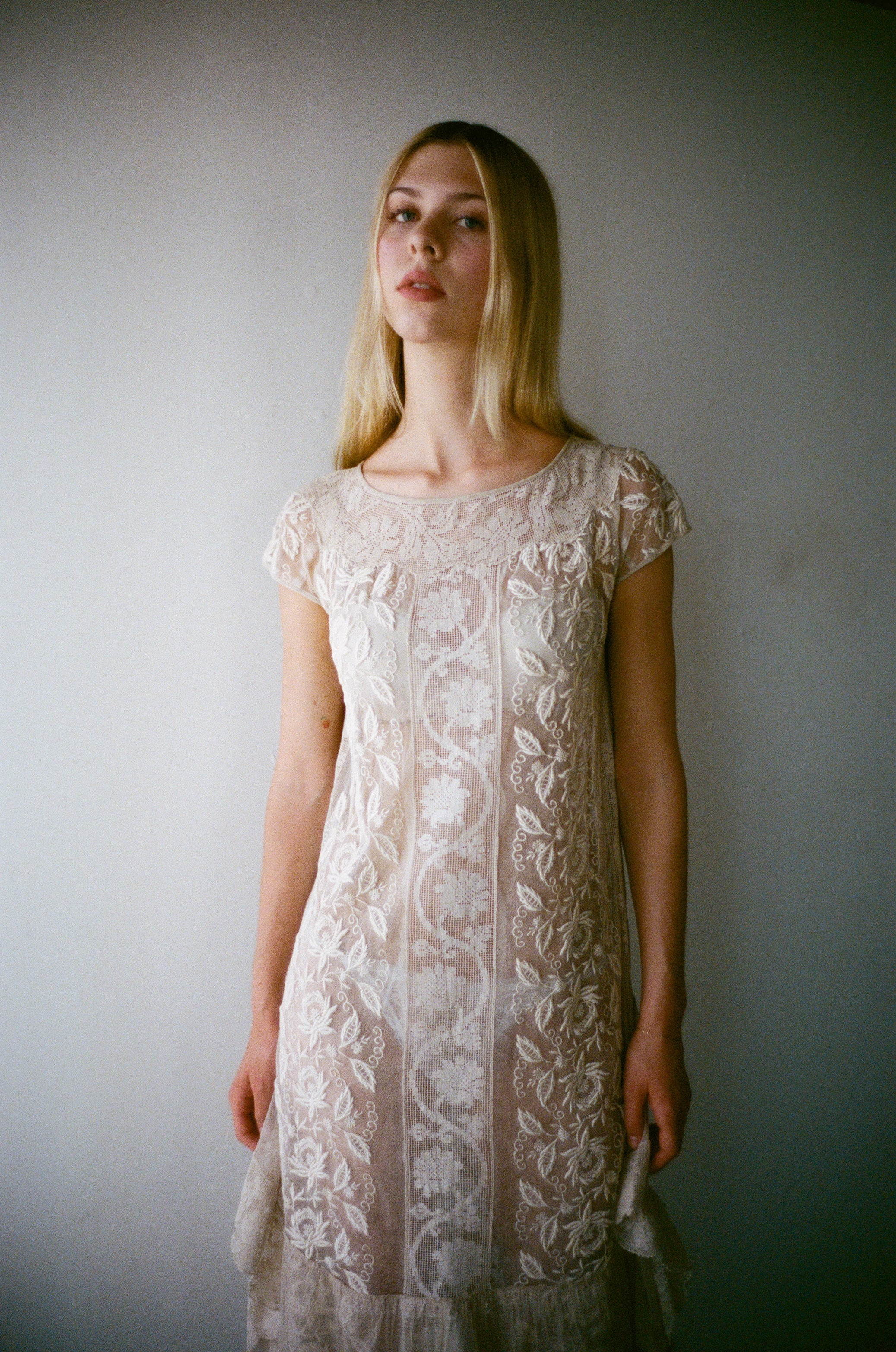 1920's Cream Lace Dress
