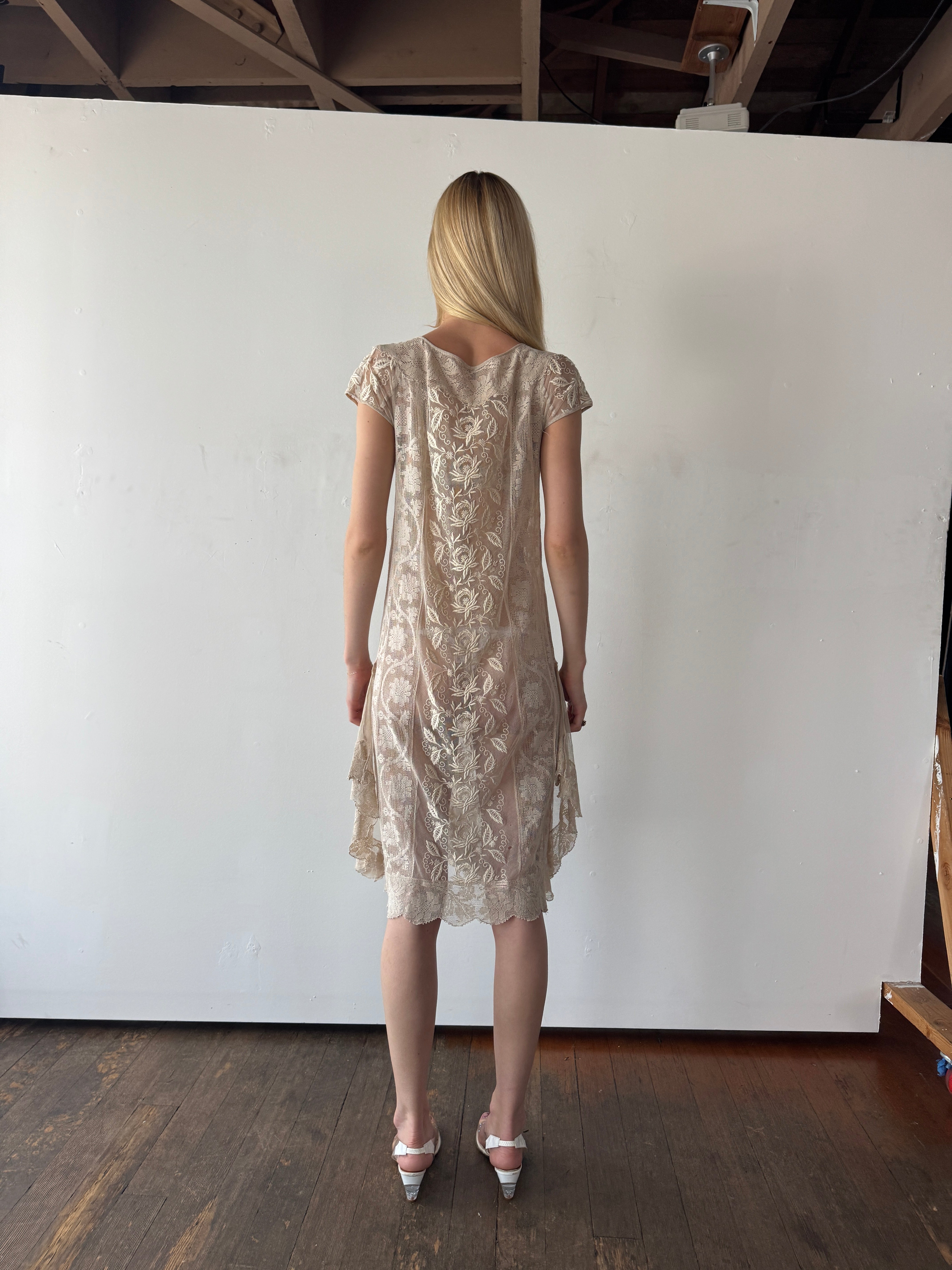 1920's Cream Lace Dress