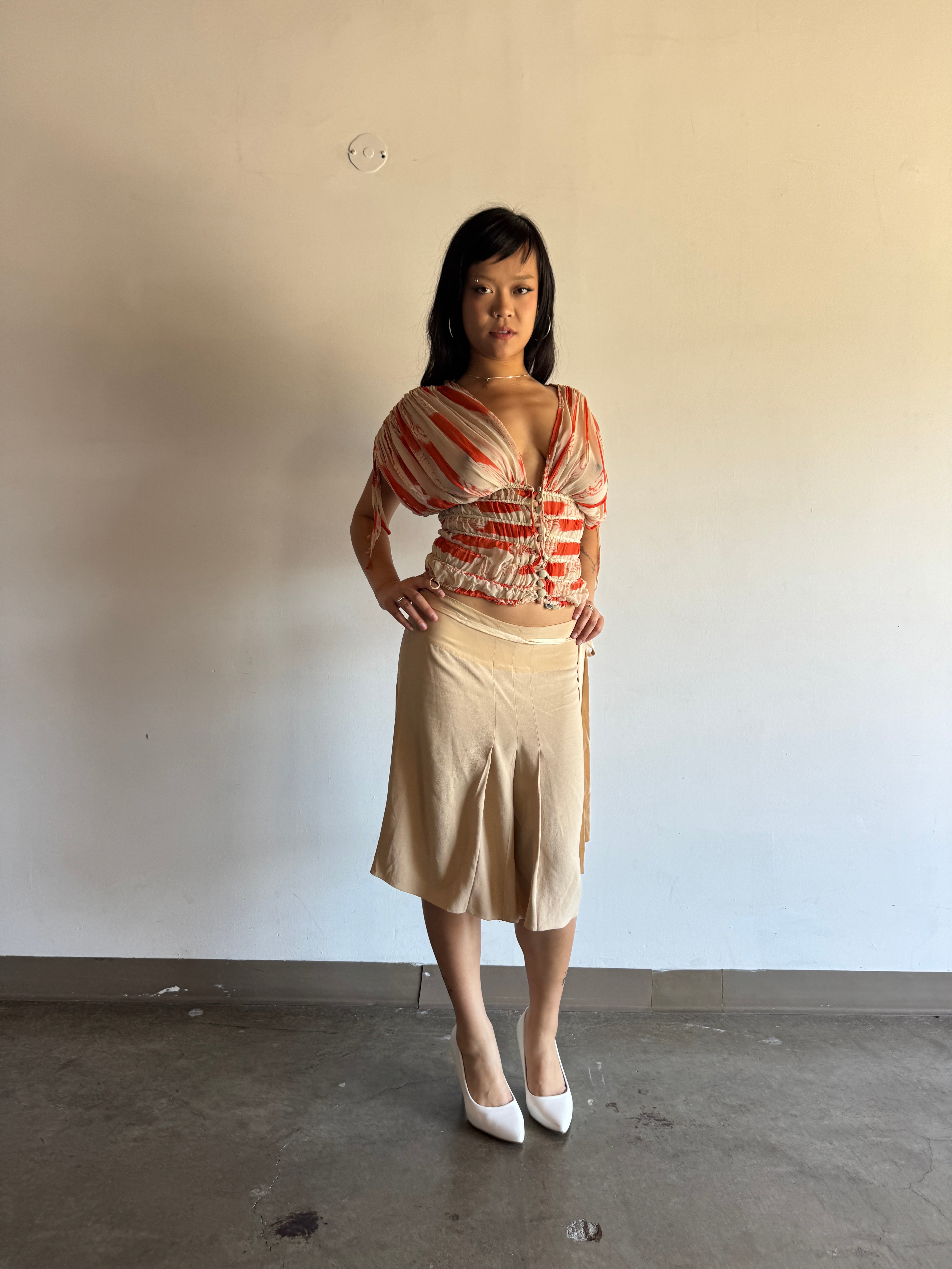 Prada Semi-Sheer Midi Skirt