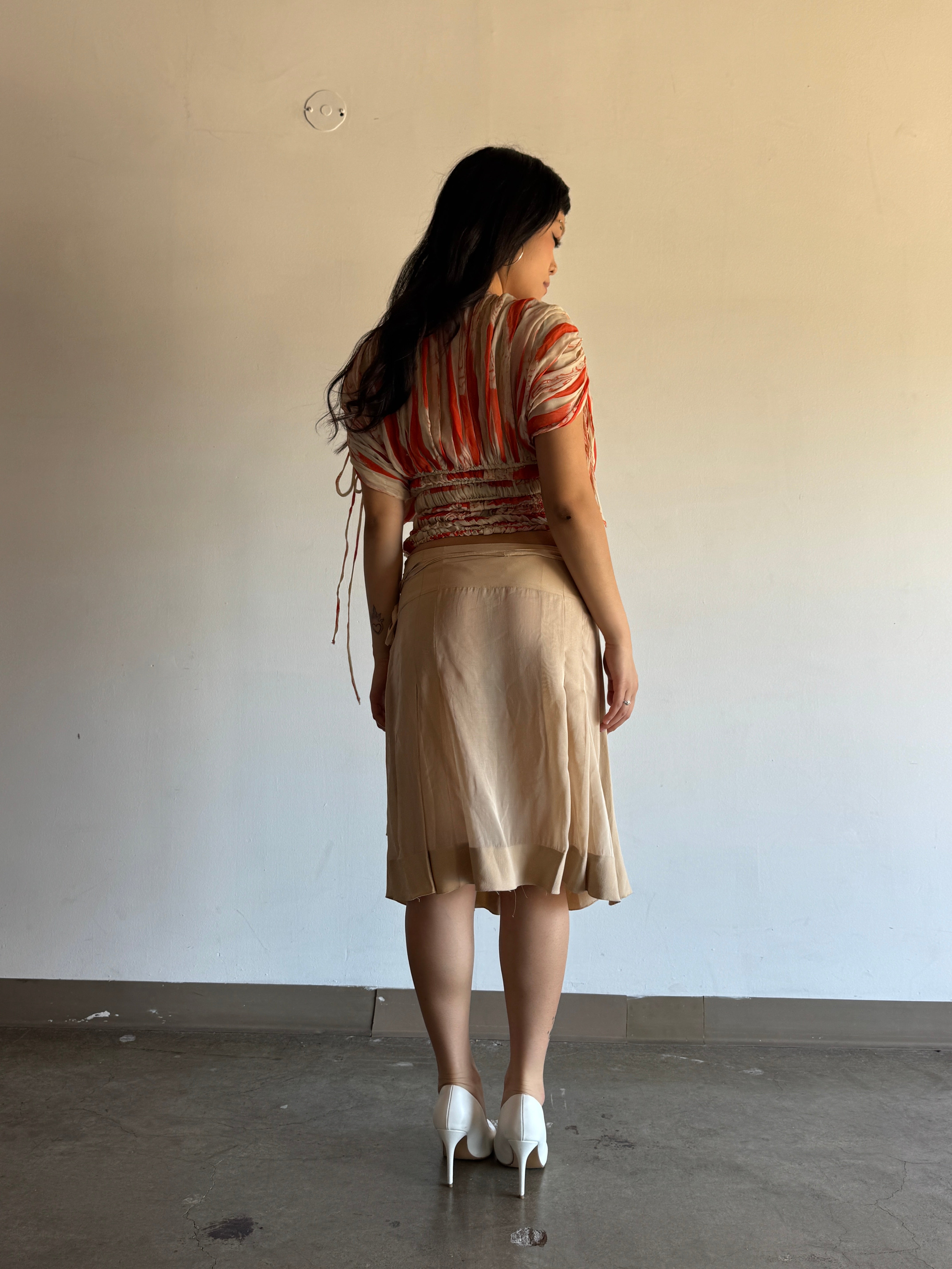 Prada Semi-Sheer Midi Skirt