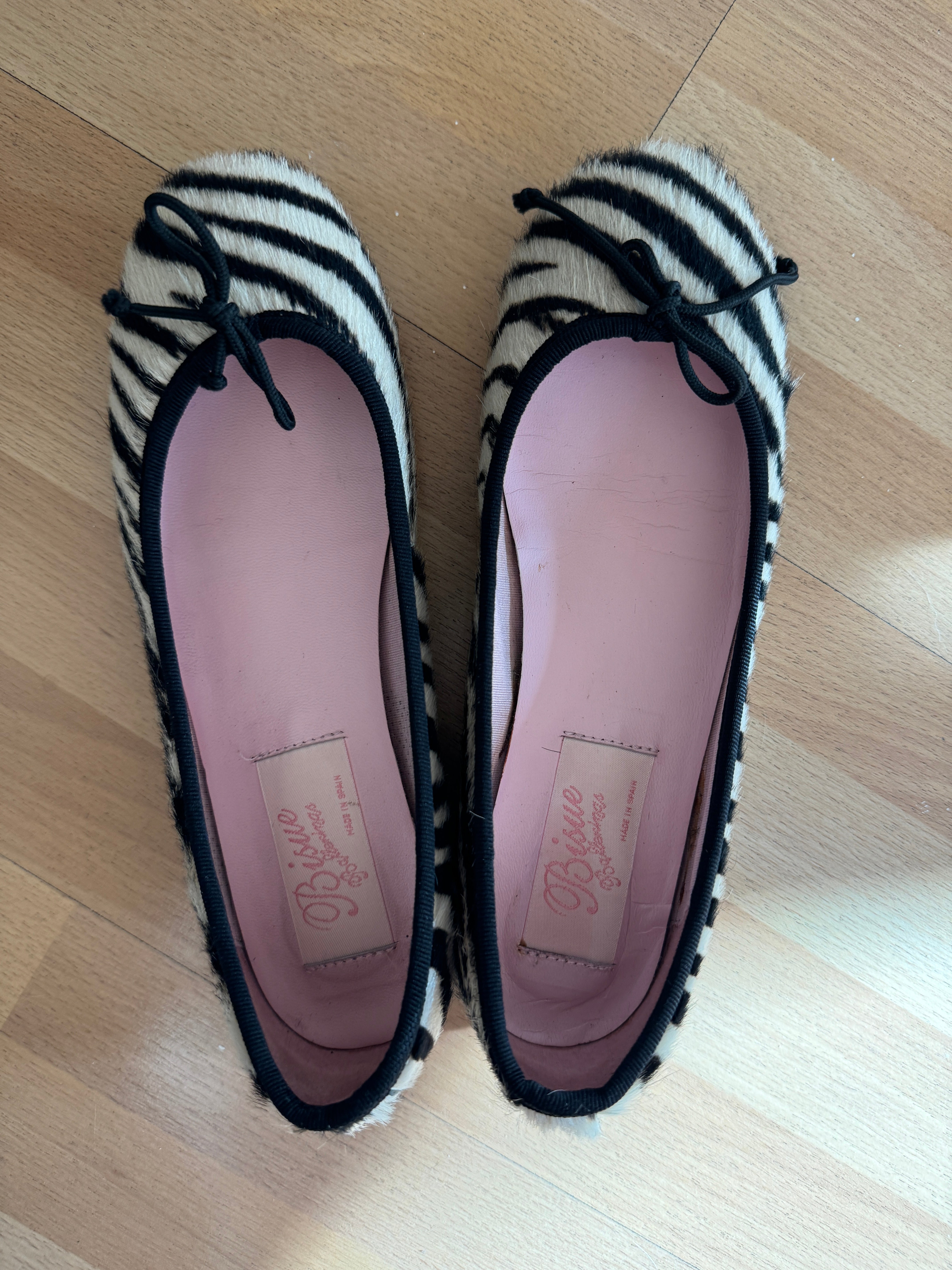 Vintage Zebra Hair Ballet Flats
