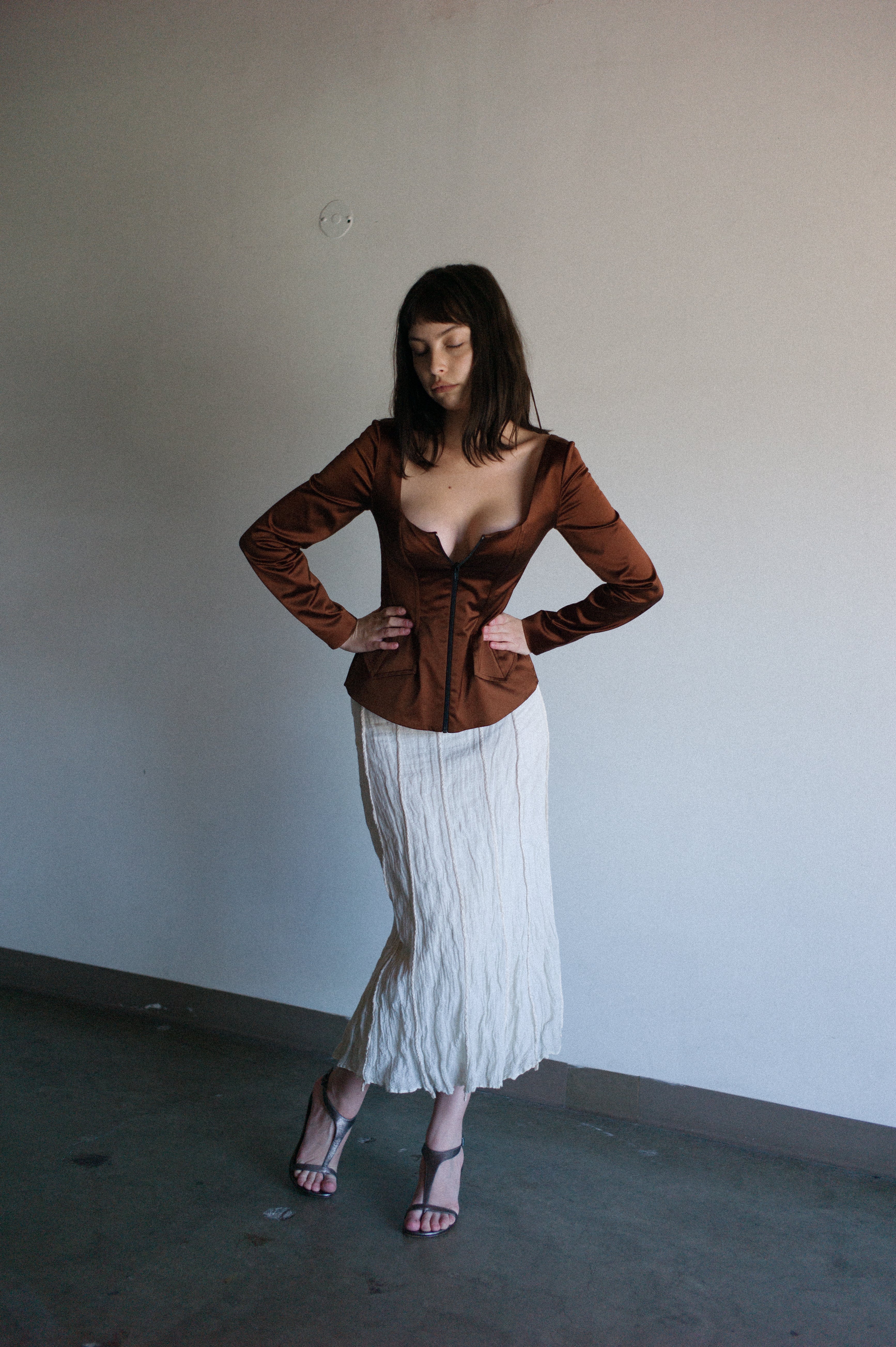 Plein Sud Satin Corset Top