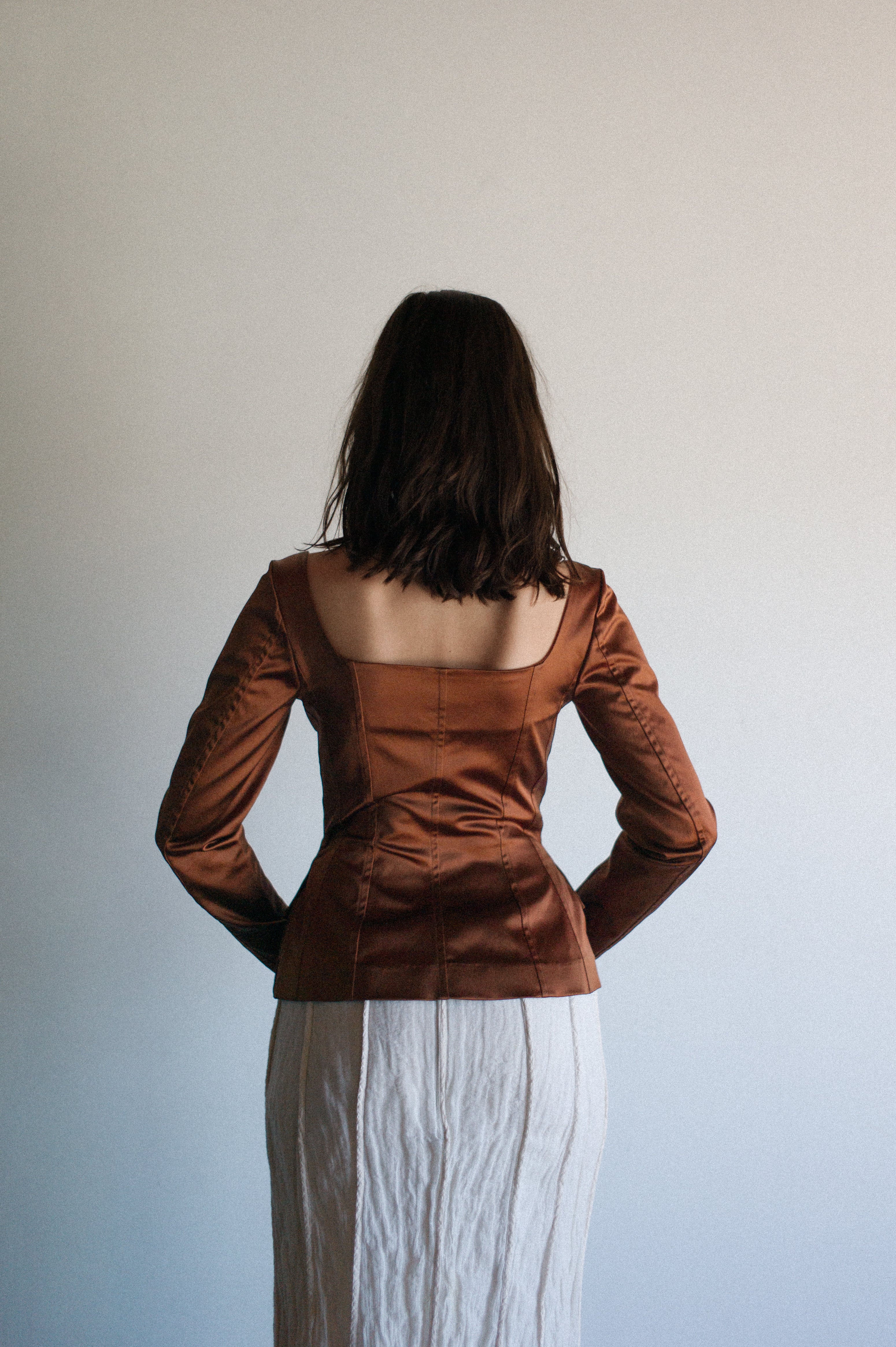 Plein Sud Satin Corset Top